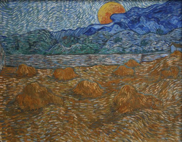 Evening Landscape with Rising Moon by Vincent Van Gogh
