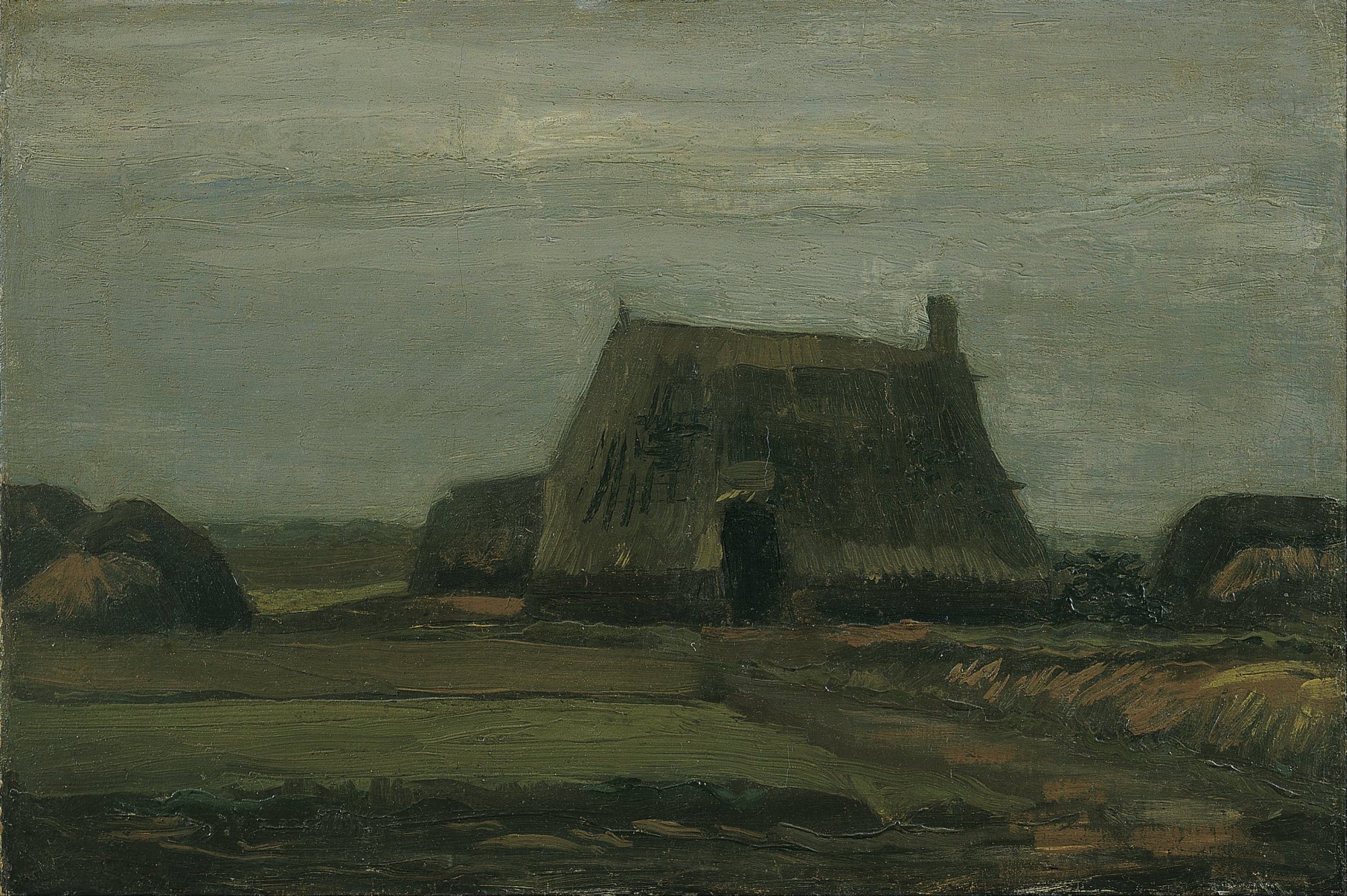 Farm with Stacks of Peat by Vincent Van Gogh - hand-painted oil reproduction