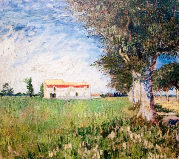 Farmhouse in a Wheat Field by Vincent Van Gogh