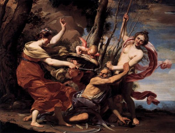 Father Time Overcome by Love, Hope and Beauty by Simon Vouet