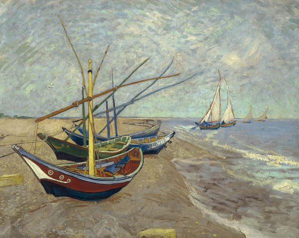 Fishing Boats on the Beach at Saintes Maries by Vincent Van Gogh