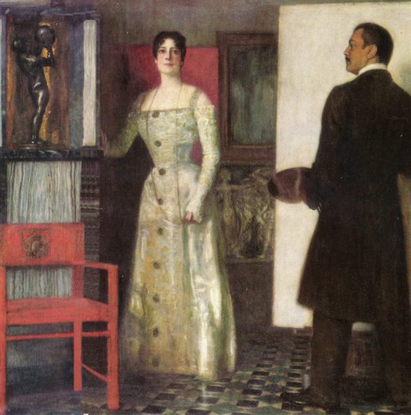 Franz and Wife in Studio by Franz von Stuck