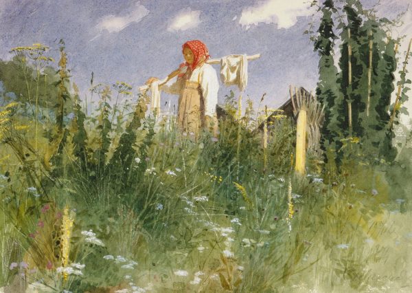 Girl with Washed Linen on the Yoke by Ivan Nikolaevich Kramskoy