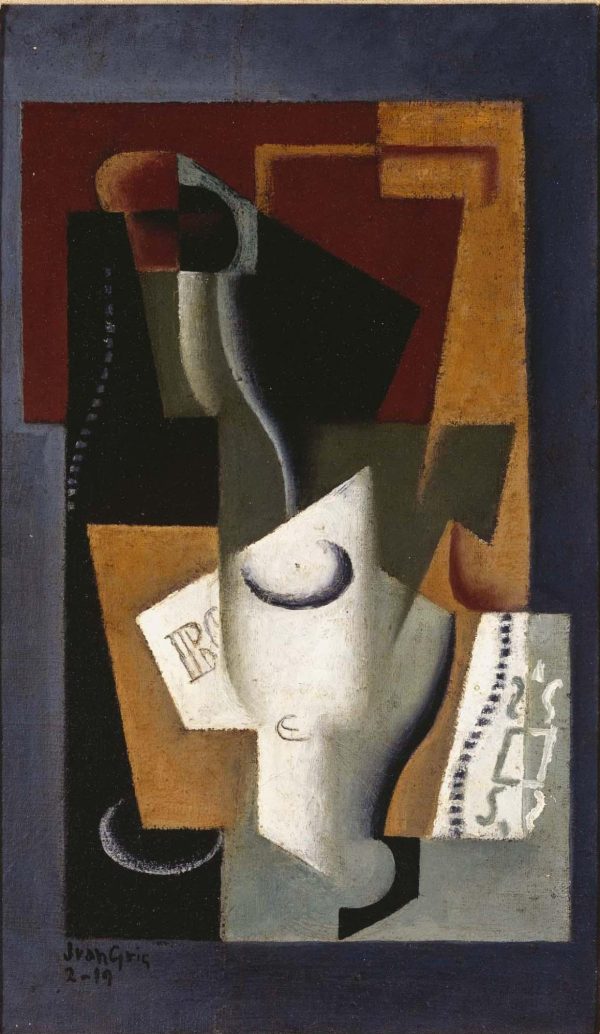 Glass and Bottle by Juan Gris