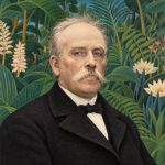 Portrait of Henri Rousseau in his naïve jungle painting style