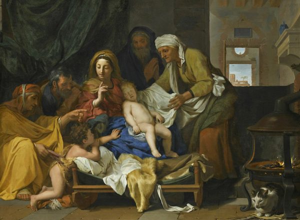 Holy Family With The Adoration Of The Child by Charles Le Brun