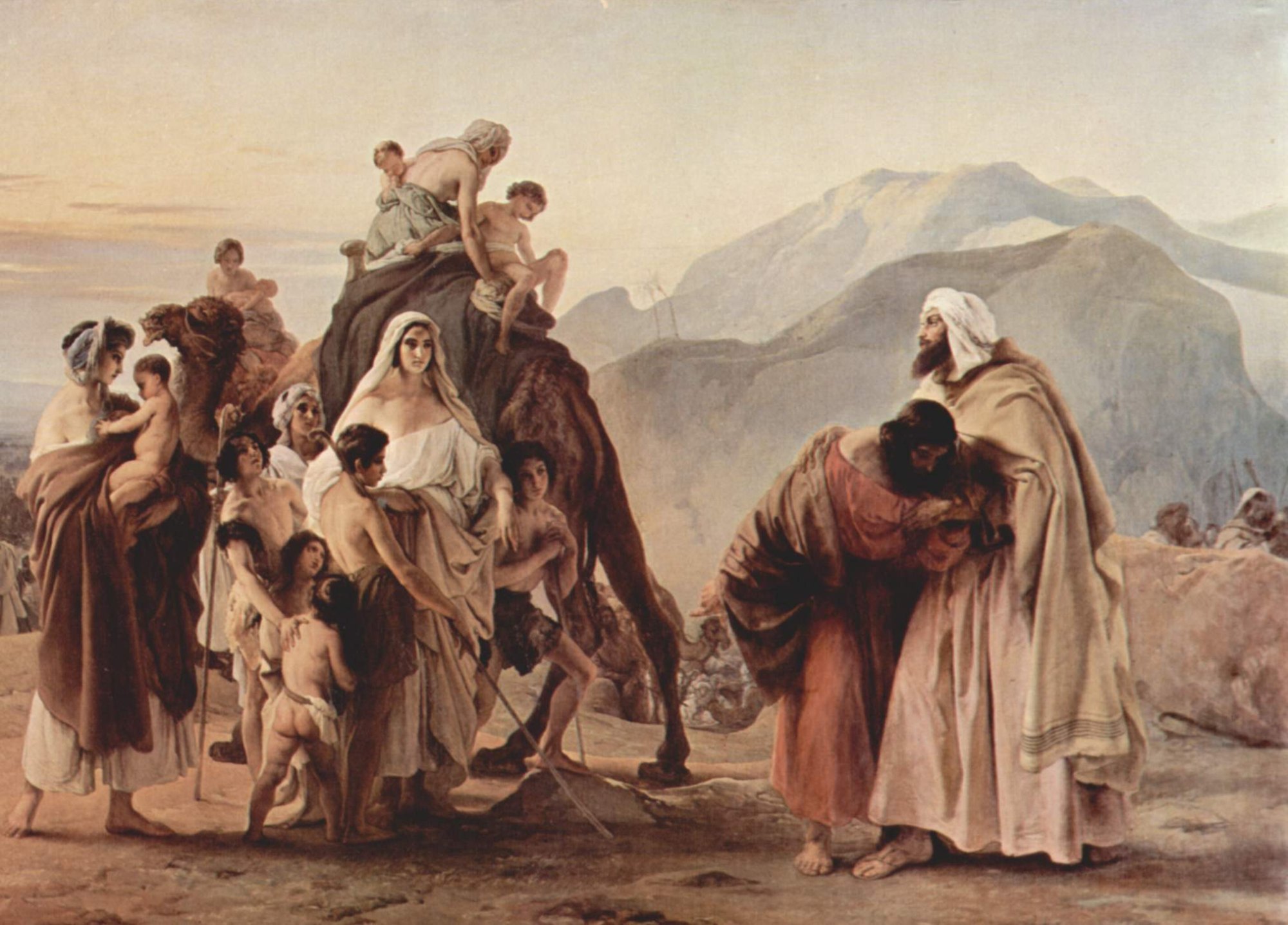 Jacob and Esau by Francesco Hayez - hand-painted oil reproduction