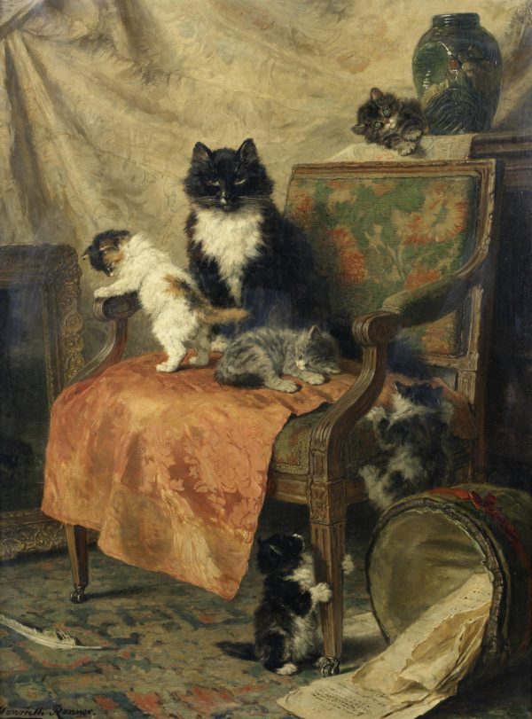 Kittens at Play by Henriëtte Ronner-Knip, hand-painted oil painting reproduction