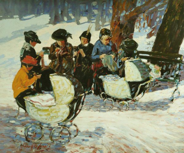 Knitting for the Soldiers - High Bridge Park by George Luks