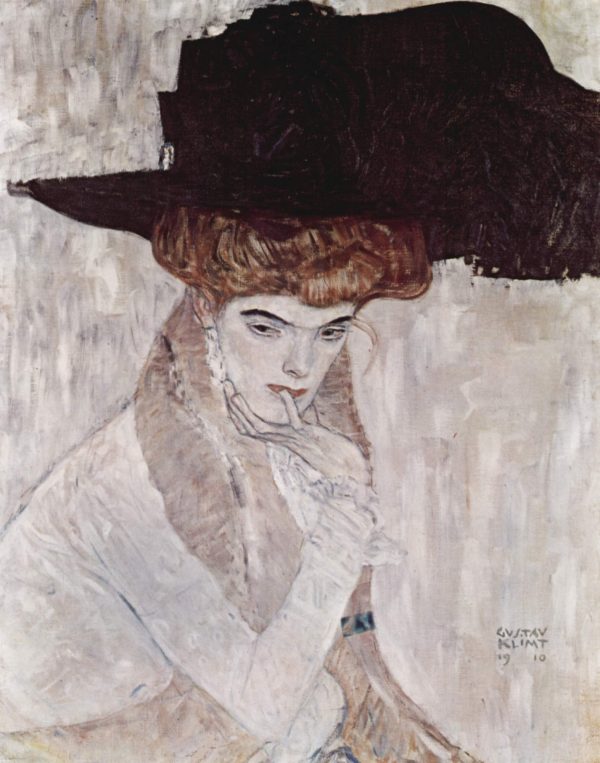 Lady with a feather hat by Gustav Klimt