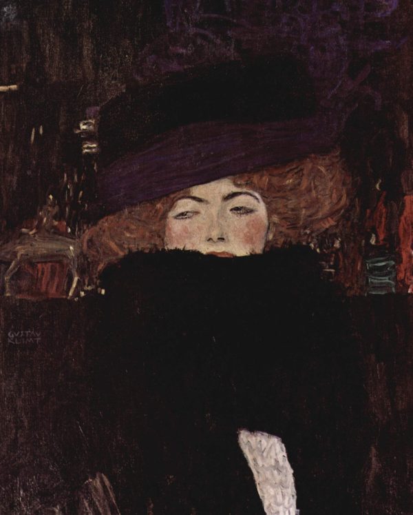 Lady with Hat and Feather Boa by Gustav Klimt