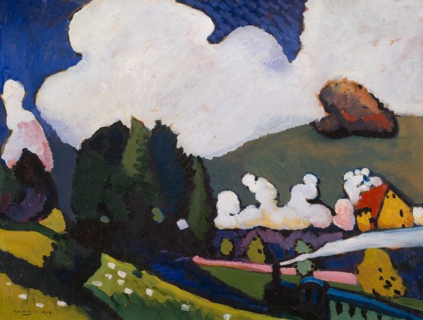 Landscape near Murnau with a Locomotive by Wassily Kandinsky
