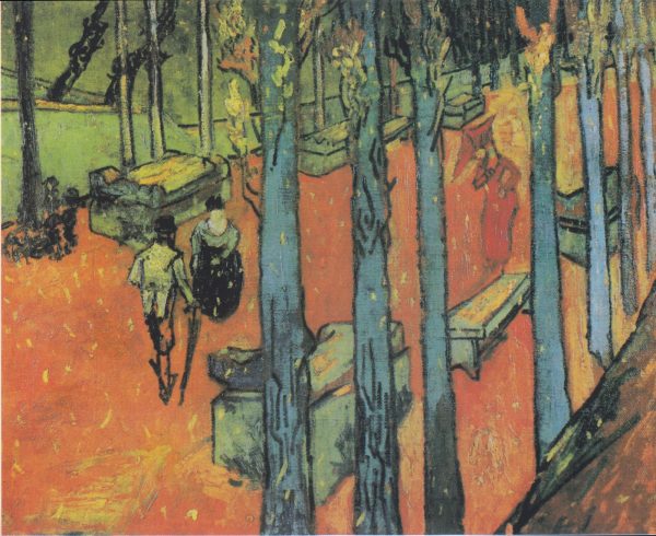Les Alyscamps Falling Autumn Leaves by Vincent Van Gogh