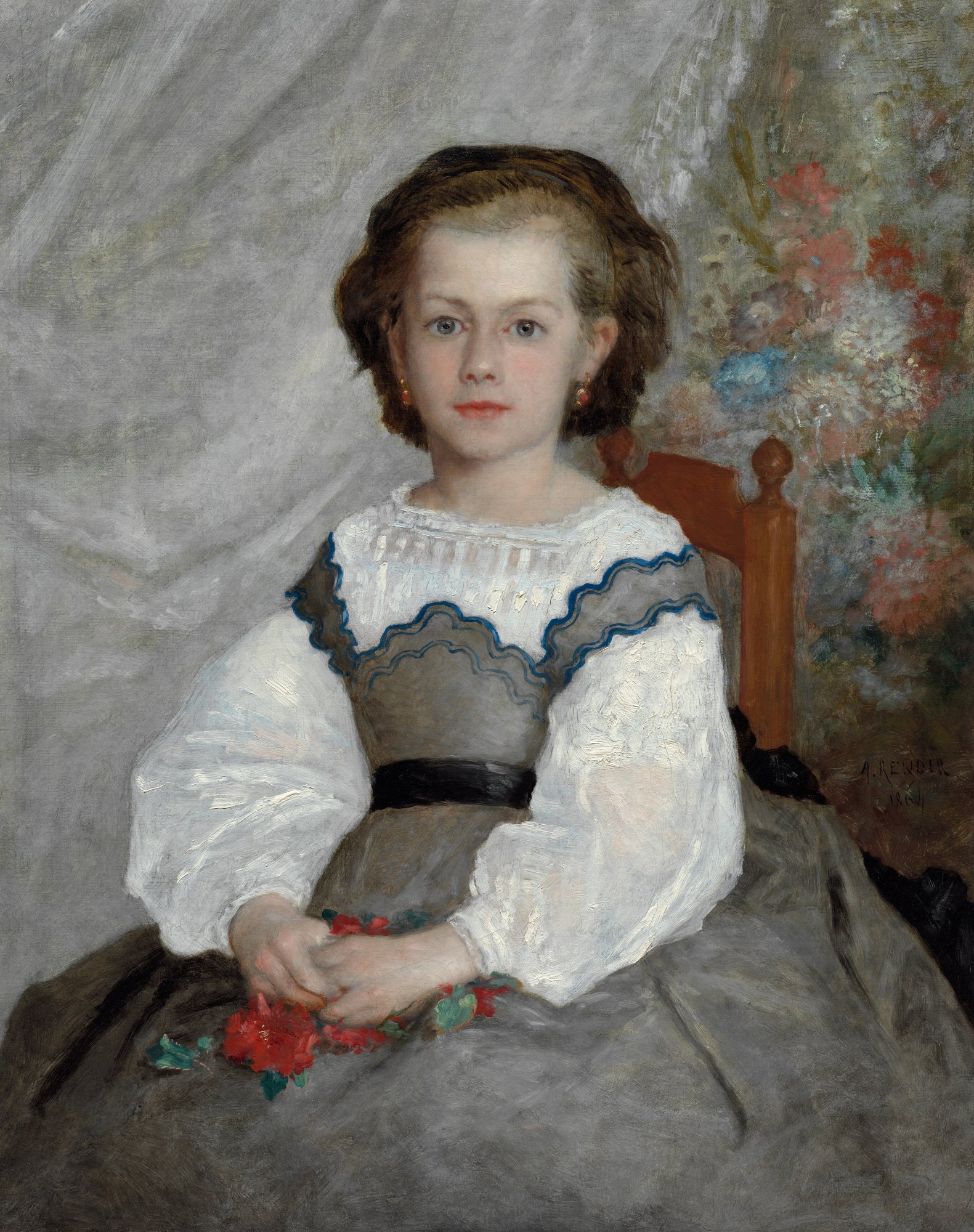 Little Miss Romaine Lacaux by Pierre Auguste Renoir - hand-painted oil reproduction
