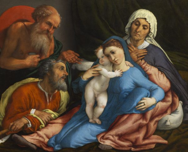 Madonna And Child With Saint Jerome, Saint Joseph, And Saint Anne by Lorenzo Lotto