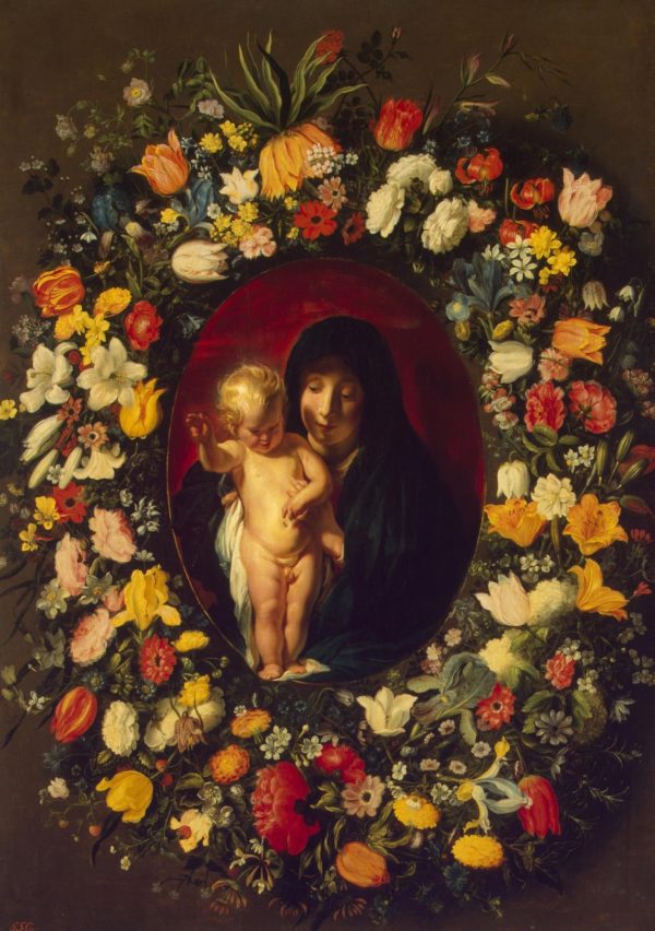 Madonna and Child Wreathed in Flowers by Jacob Jordaens