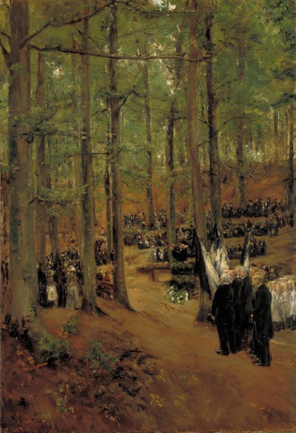 Memorial Service for Kaiser Friedrich at K?sen by Max Liebermann