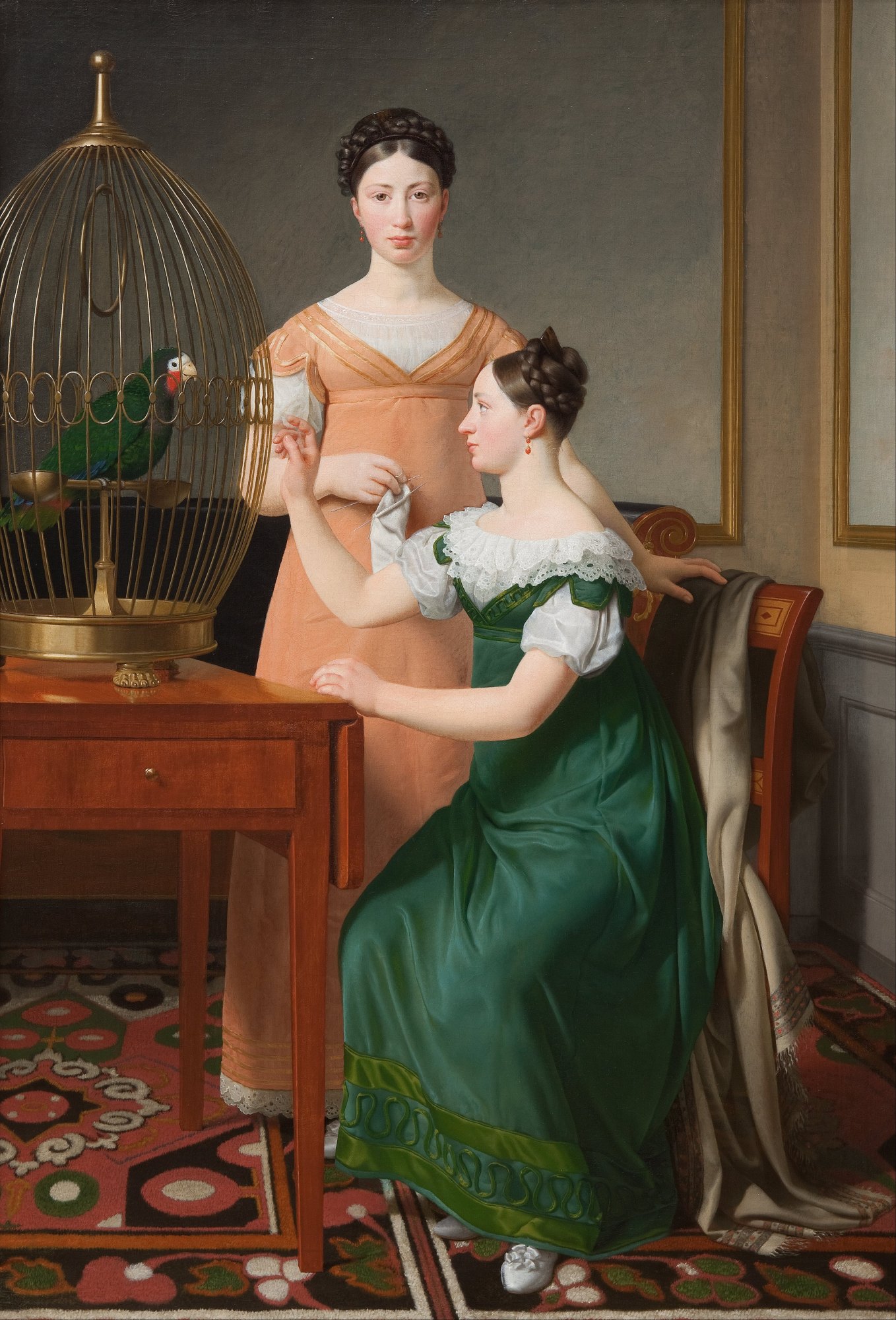 Mendel Levin Nathansons Elder Daughters Bella and Hanna by Christoffer Wilhelm Eckersberg - hand-painted oil reproduction