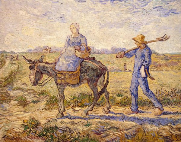 Morning Peasant Couple Going to Work by Vincent Van Gogh