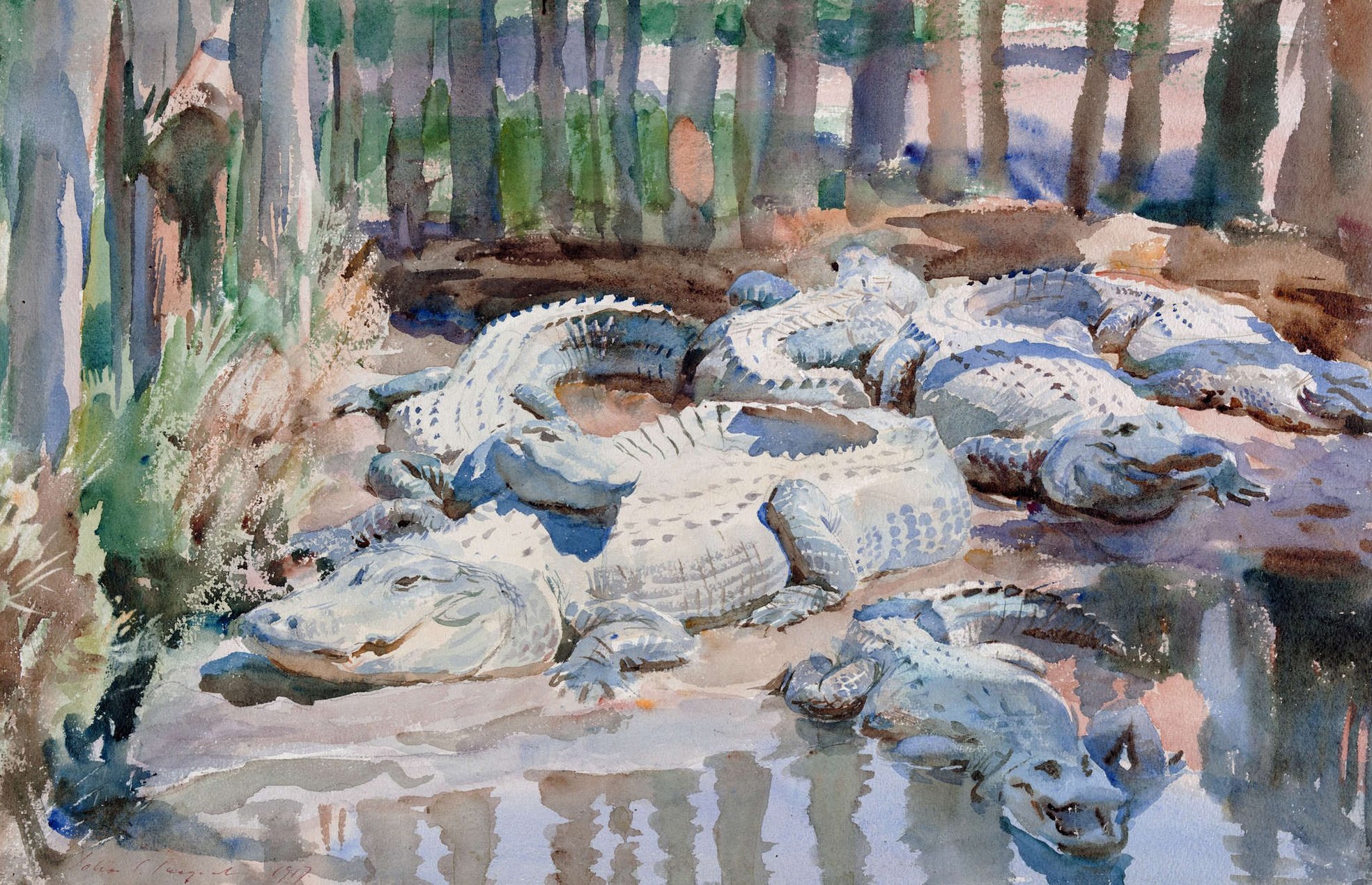 Muddy Alligators by John Singer Sargent - hand-painted oil reproduction