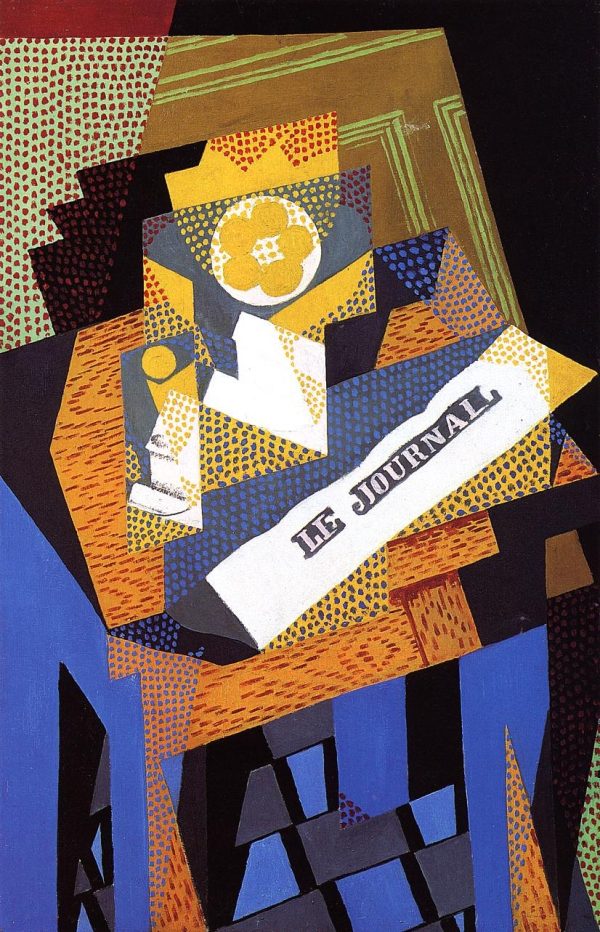 Newspaper and Fruit Dish by Juan Gris