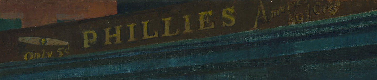 The Phillies cigar advertisement in Edward Hopper’s Nighthawks