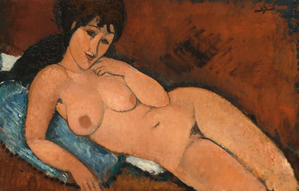 Nude girl on a Blue Cushion by Amedeo Modigliani