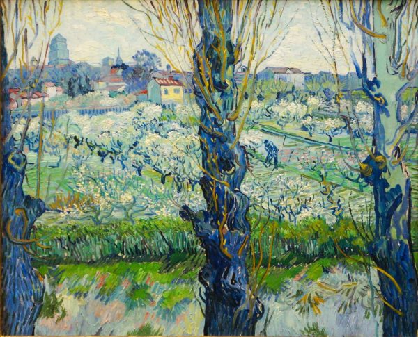 Orchard in Blossom with View of Arles by Vincent Van Gogh