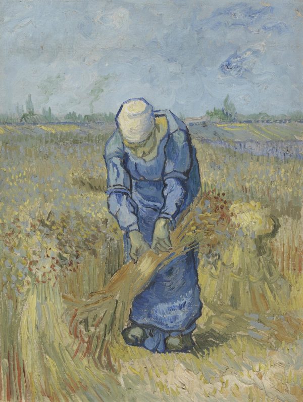 Peasant Woman Binding Sheaves After Millet by Vincent Van Gogh