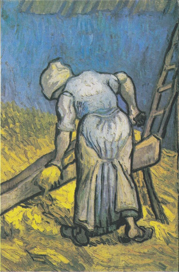 Peasant Woman Cutting Straw After Millet by Vincent Van Gogh