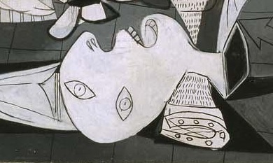 The fallen figure’s tilted face lies near an outstretched arm.