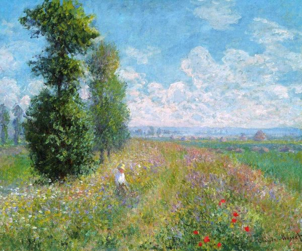 Poplars near Argenteuil or Meadow with Poplars by Claude Monet