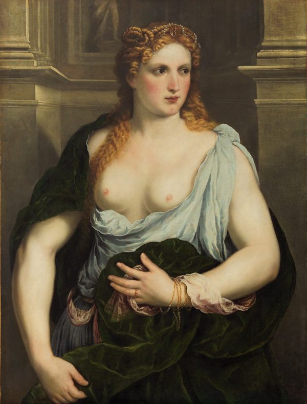 Portrait of a Woman in a Green Jacket by Paris Bordone