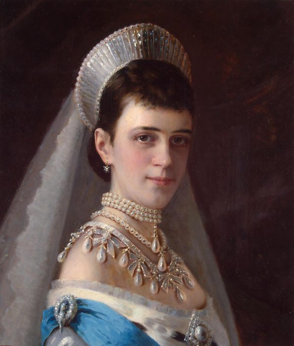Portrait of Empress Maria Fyodorovna in a Head-Dress Decorated with Pearls by Ivan Nikolaevich Kramskoy