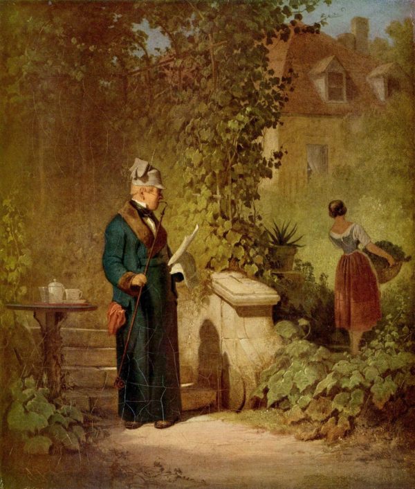 Reading The Newspaper In The Garden by Carl Spitzweg