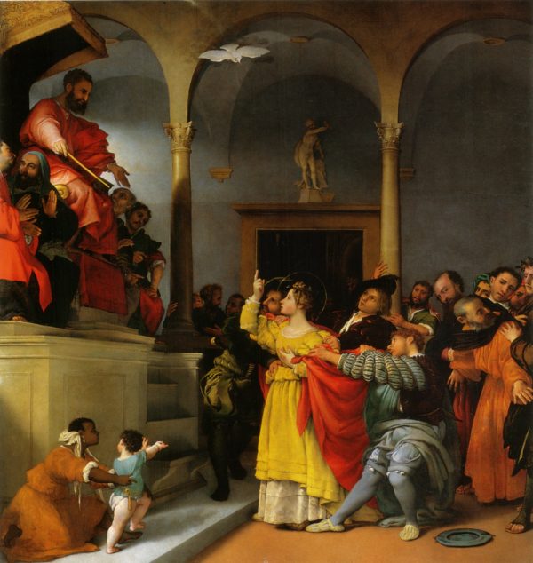 Saint Lucia Before The Judge by Lorenzo Lotto
