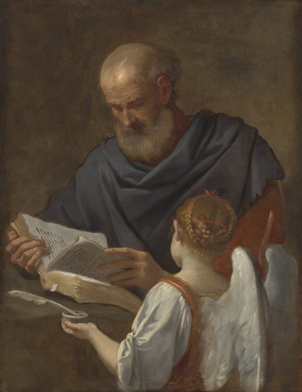 Saint Matthew and the Angel by Simone Cantarini