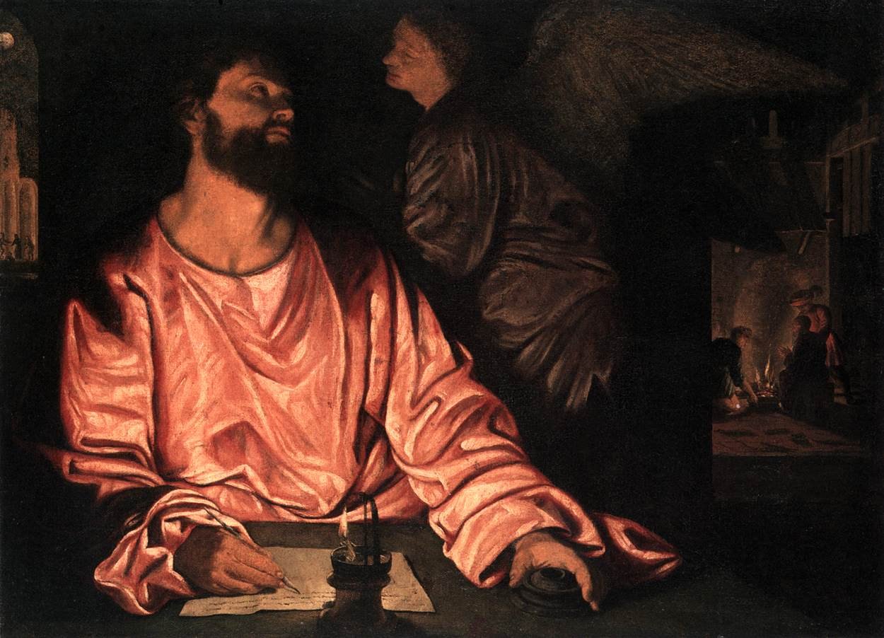 Saint Matthew and the Angel by Giovanni Girolamo Savoldo - hand-painted oil reproduction