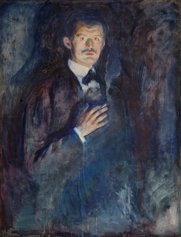 Self-Portrait with a Burning Cigarette by Edvard Munch