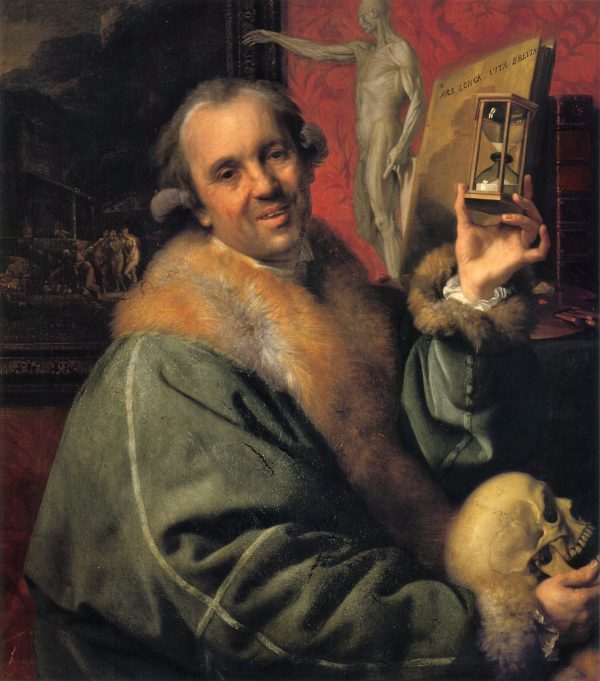 Self-Portrait with Hourglass by Johann Zoffany