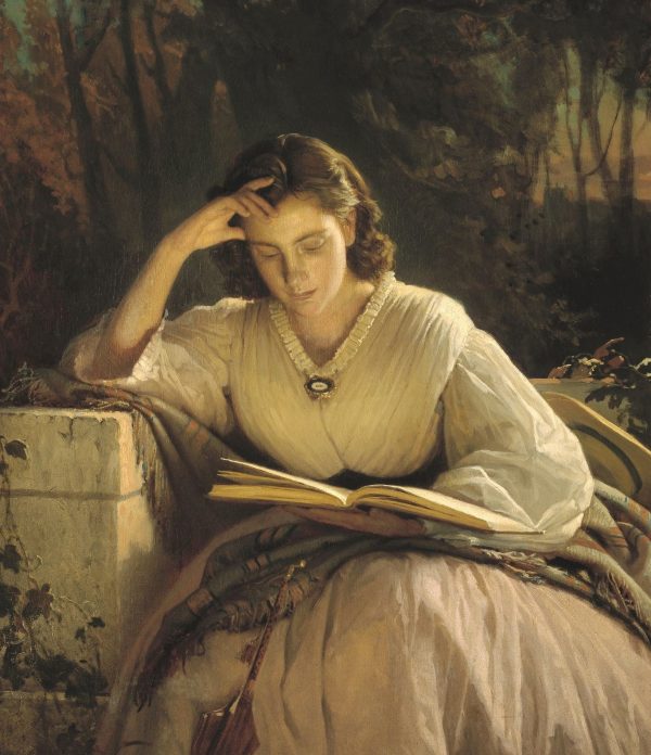 Sophia Kramskaya Reading by Ivan Nikolaevich Kramskoy