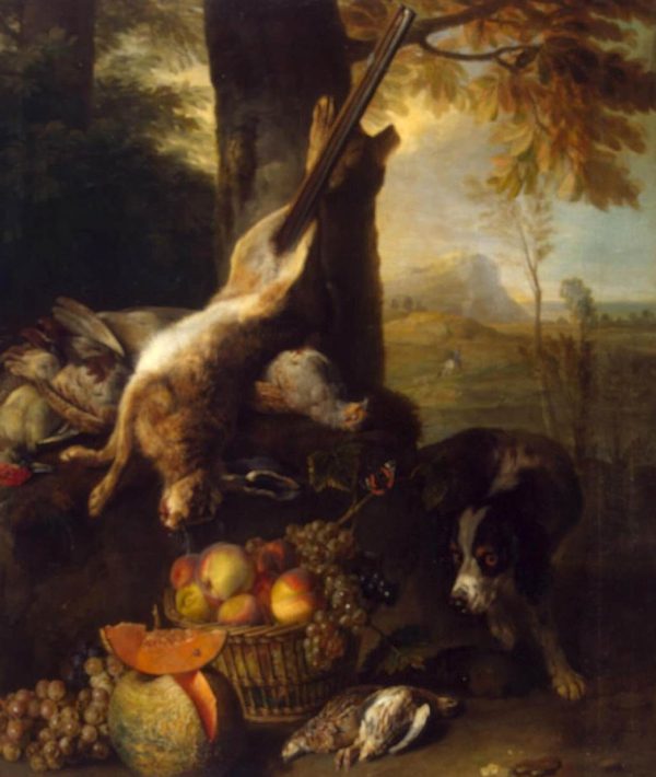 Still Life with Dead Hare and Fruit by Alexandre Francois Desportes