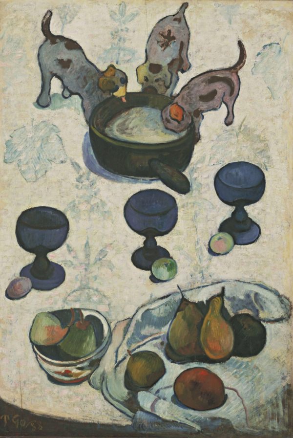 Still life with Three Puppies by Paul Gauguin