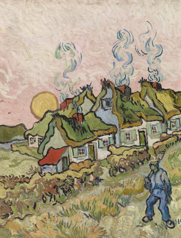 Thatched Cottages in the Sunshine Reminiscence of the North by Vincent Van Gogh