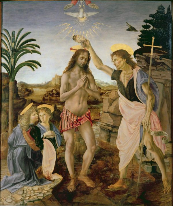 The Baptism of Christ by Leonardo da Vinci