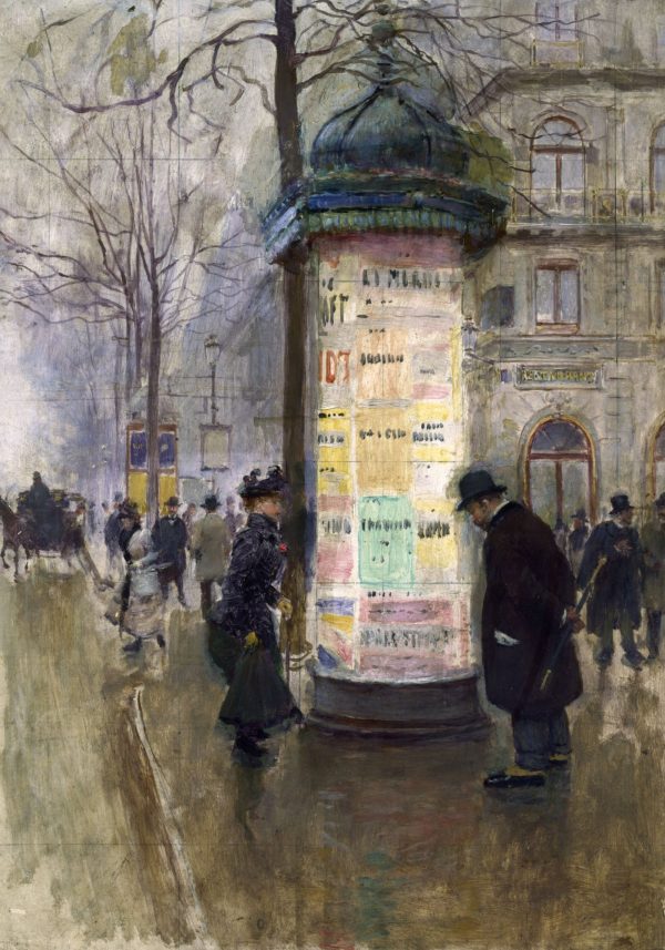 The Colonne Morris 1885 by Jean Beraud