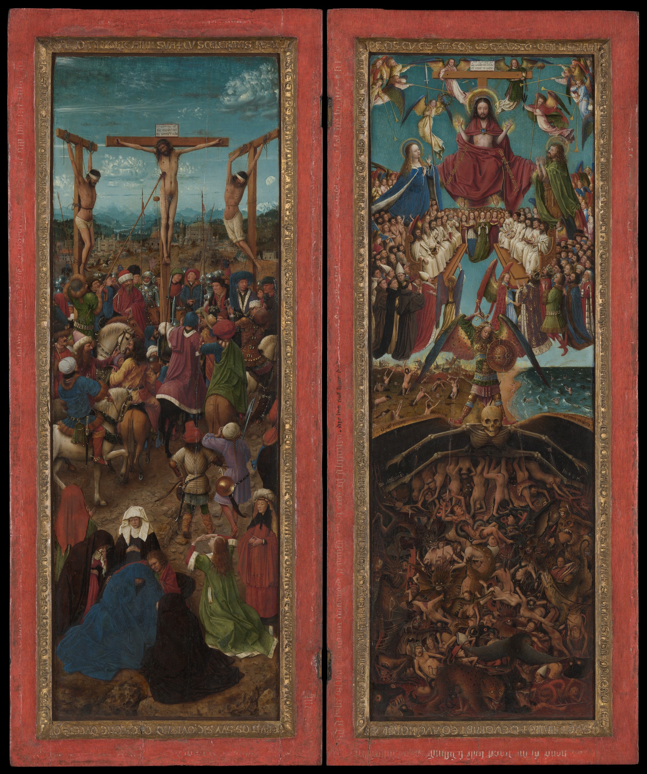 The Crucifixion and The Last Judgement by Jan Van Eyck - hand-painted oil reproduction