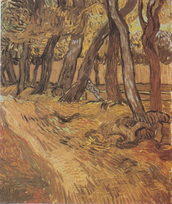 The Garden of Saint Paul Hospital with Figure by Vincent Van Gogh