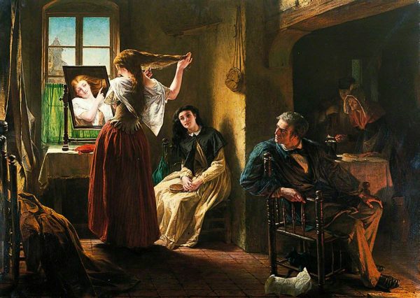 The Invention of the Combing Machine 1862 by Alfred Elmore