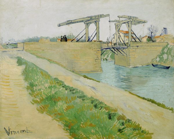 The Langlois Bridge at Arles with Road Alongside the Canal by Vincent Van Gogh